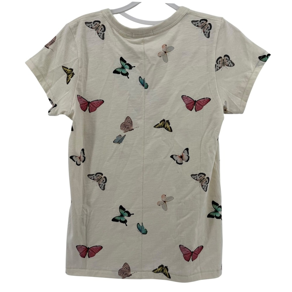 Rag & Bone Ozzy Allover Butterfly Tee Ivory Multi Color Classic Womens Small New - Picture 2 of 6